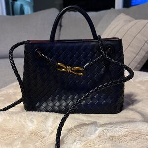 Black Woven Handbag
